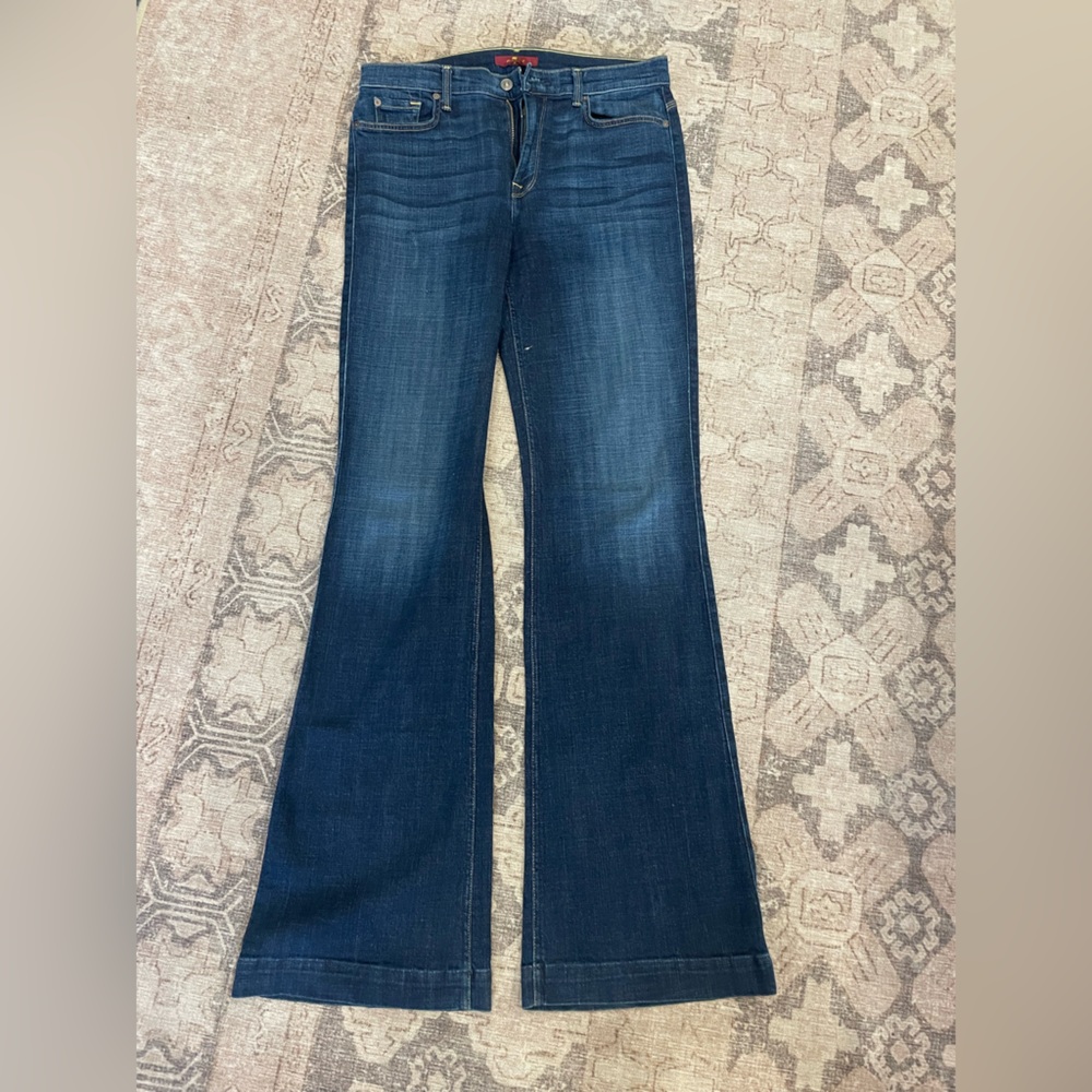 7 For All Mankind Dark Blue Flare Jeans